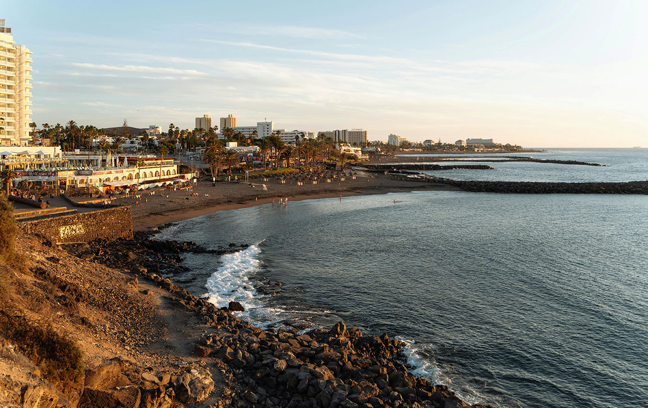 Aerial view of Playa de las Américas, Tenerife Playa de Las Americas Canary Islands