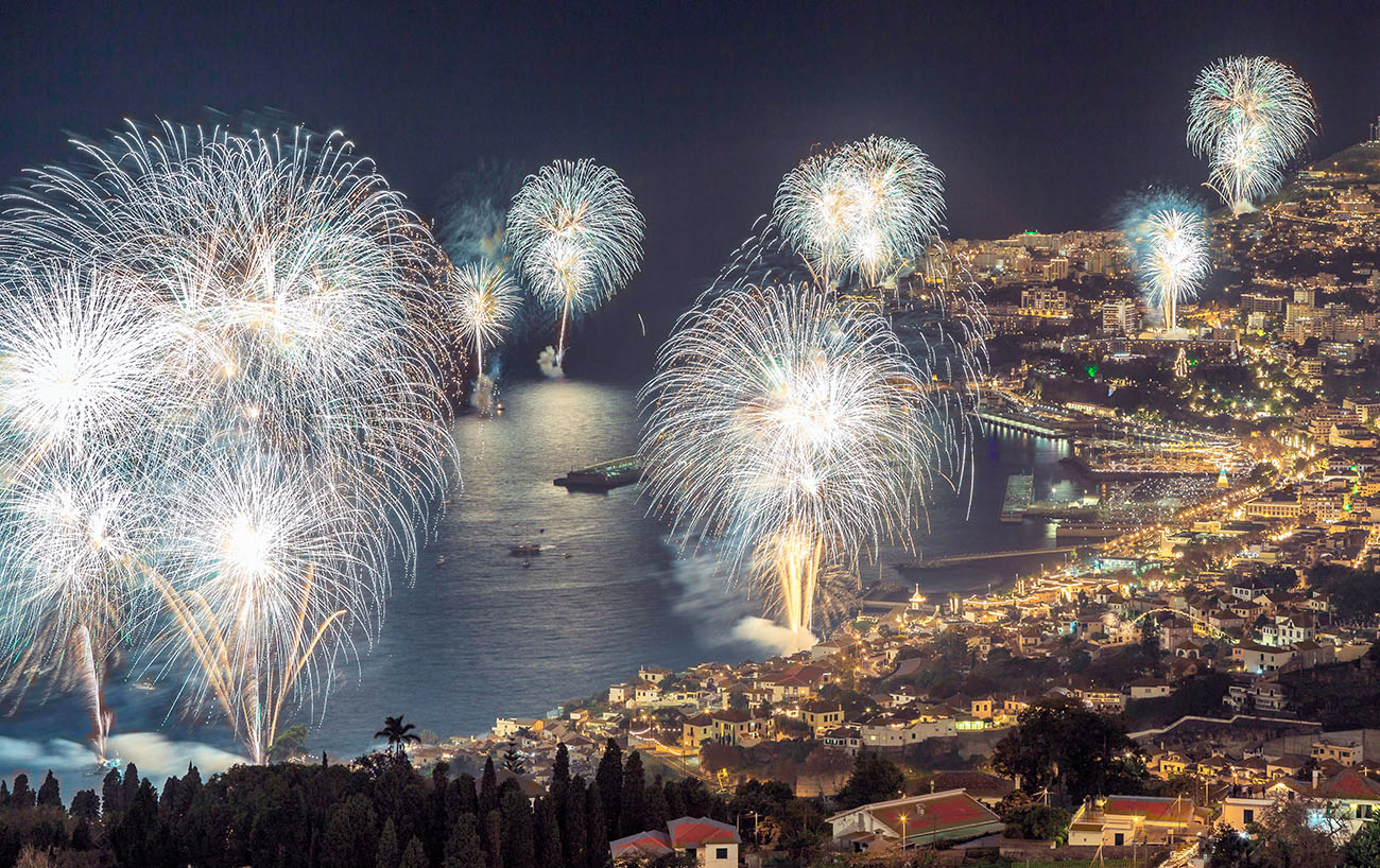 New Year's Eve Fireworks over Funchal Madeira