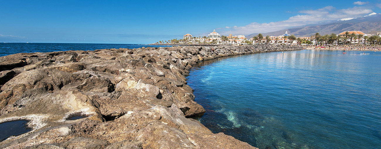 View of Playa de las Américas beach in Tenerife Playa de Las Americas Canary Islands