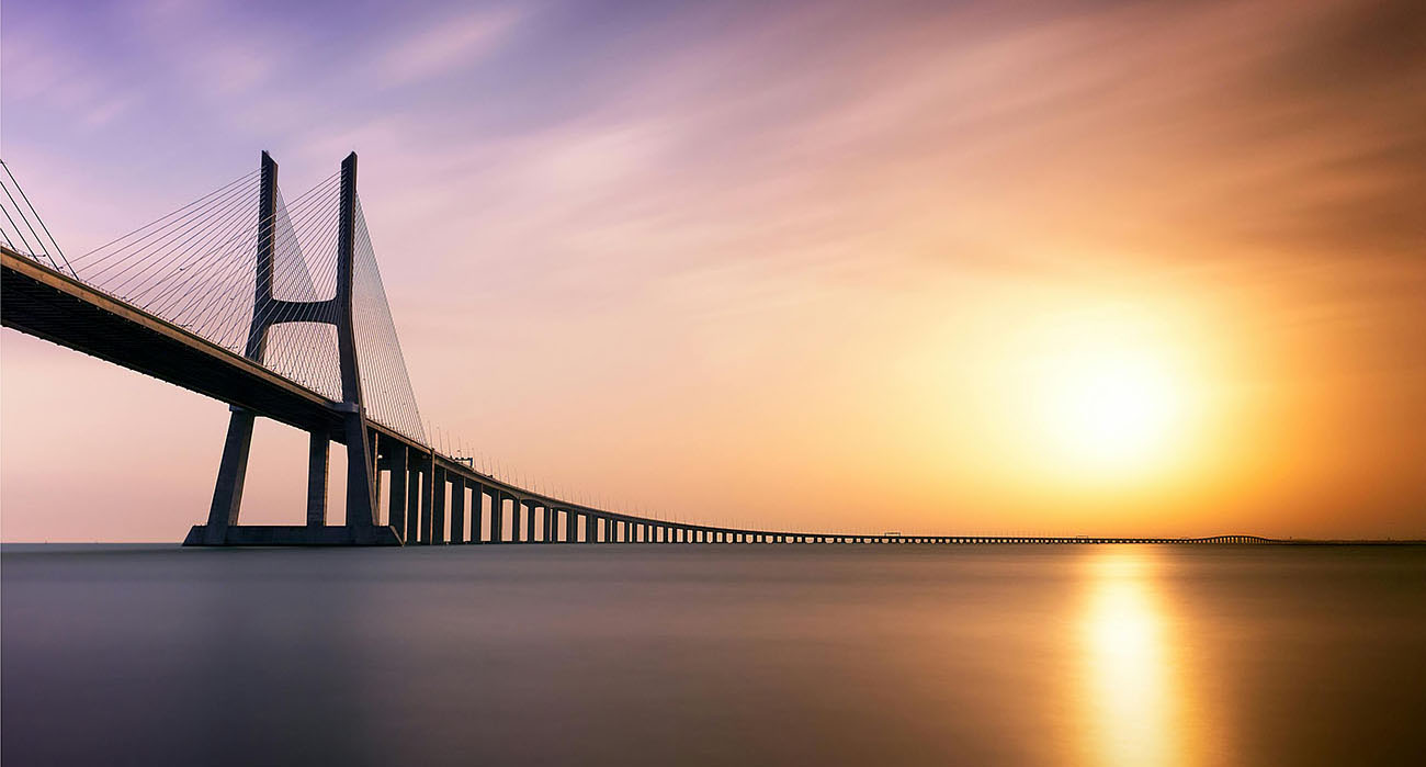 Vasco da Gama Bridge in Lisbon, Portugal