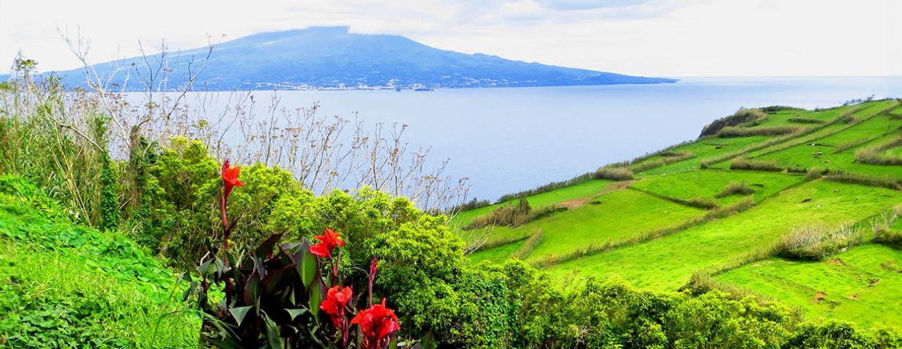 View of Pico Island from Faial Island Azores