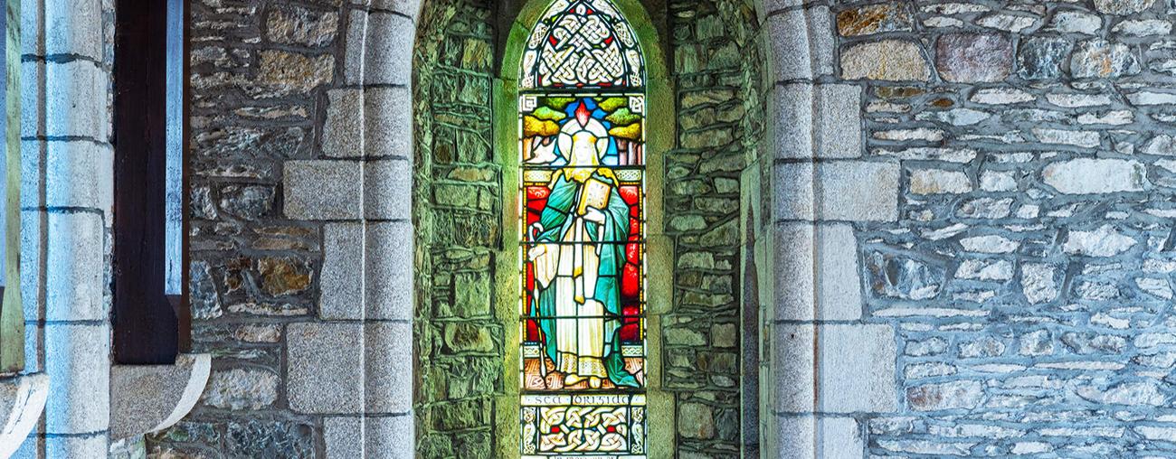 Stained Glass Window of St Brigid