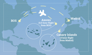 Canary Islands & Azores map