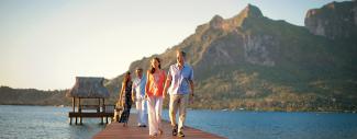 People on a pier in Bora Bora
