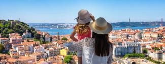 Woman & child  overlooking Lisbon