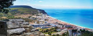 The town of Sesimbra Portugal