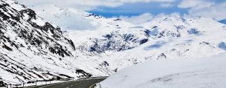 a Snowy Mountain Road